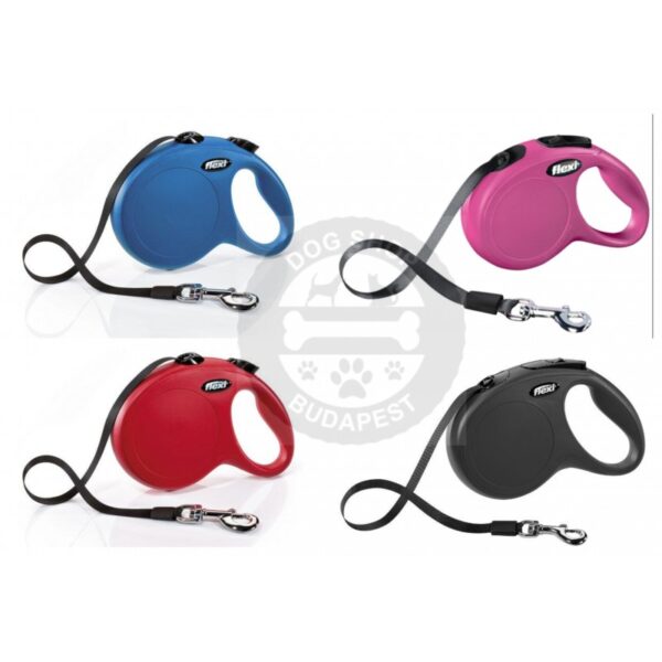 Flexi póráz 5 méter zsinóros, 20 kg (fekete,rózsaszí,piros,kék)