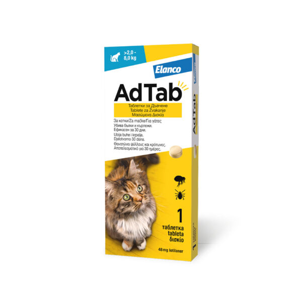 AdTab Kullancs és bolha elleni tabletta macskáknak 2,0kg-8,0kg